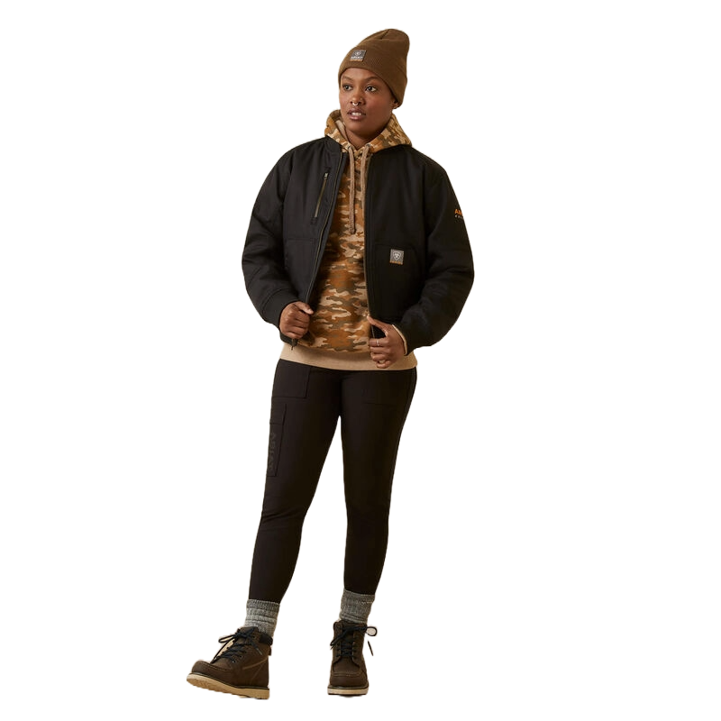 Ariat Rebar Stretch Canvas Bomber Jacket - Black  from GME Supply
